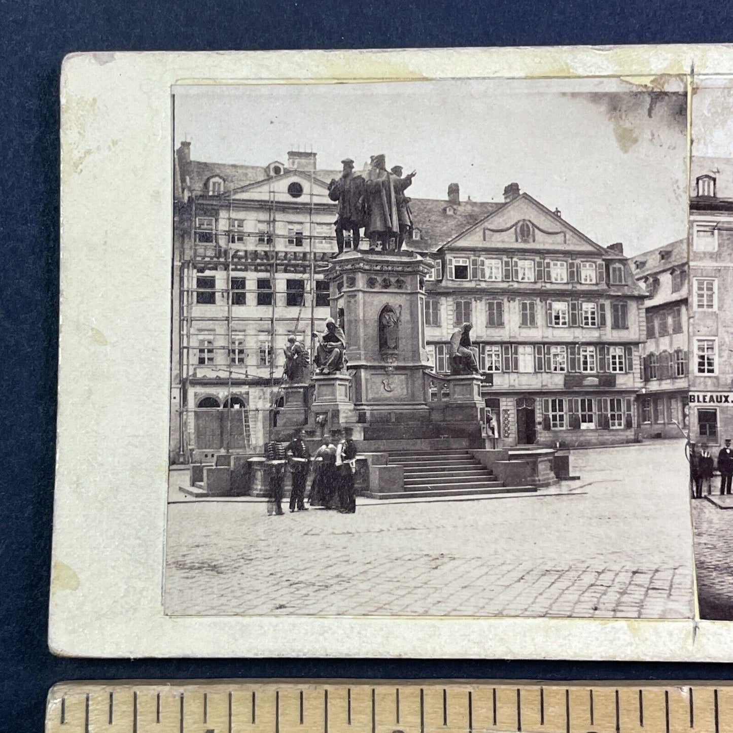 Eduard Schmidt von der Launitz Opening Gutenberg Denkmal Stereoview c1858 X3568