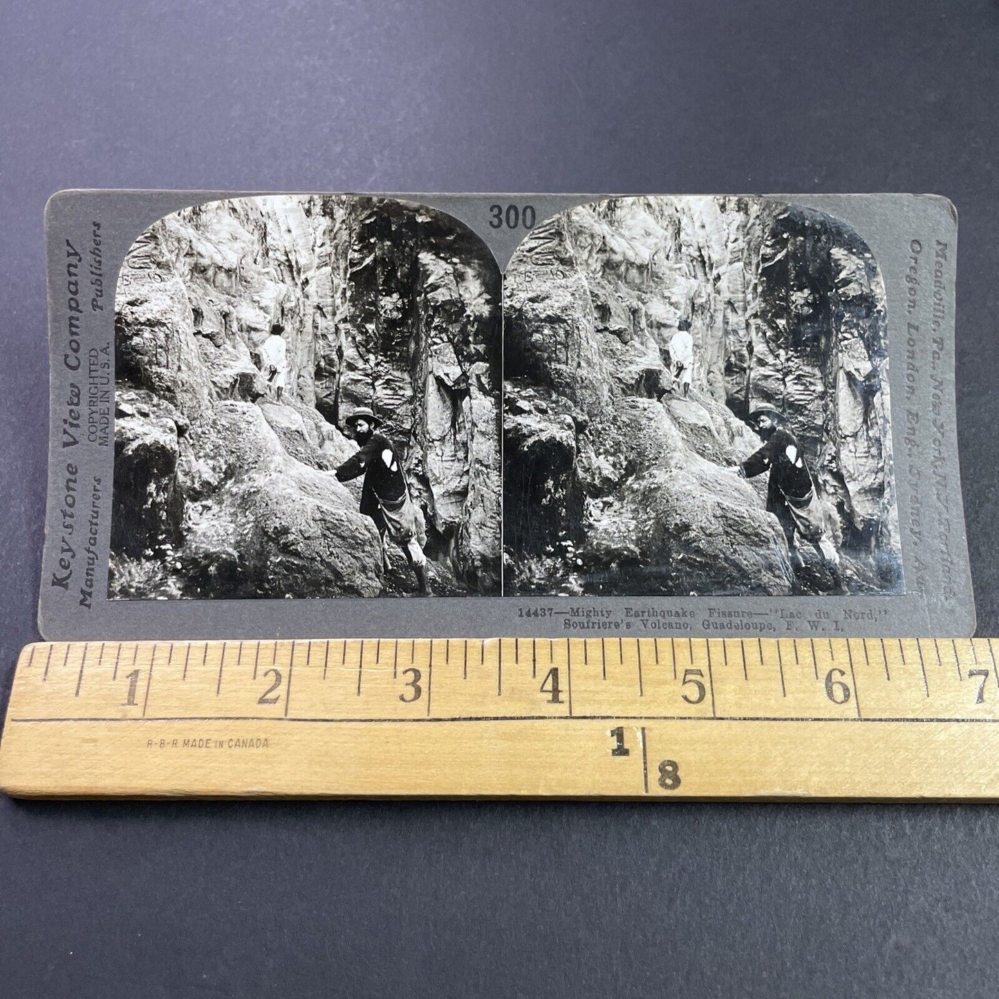 Antique 1910s Earthquake Fissure Crack Guadeloupe FW Stereoview Photo Card P3691