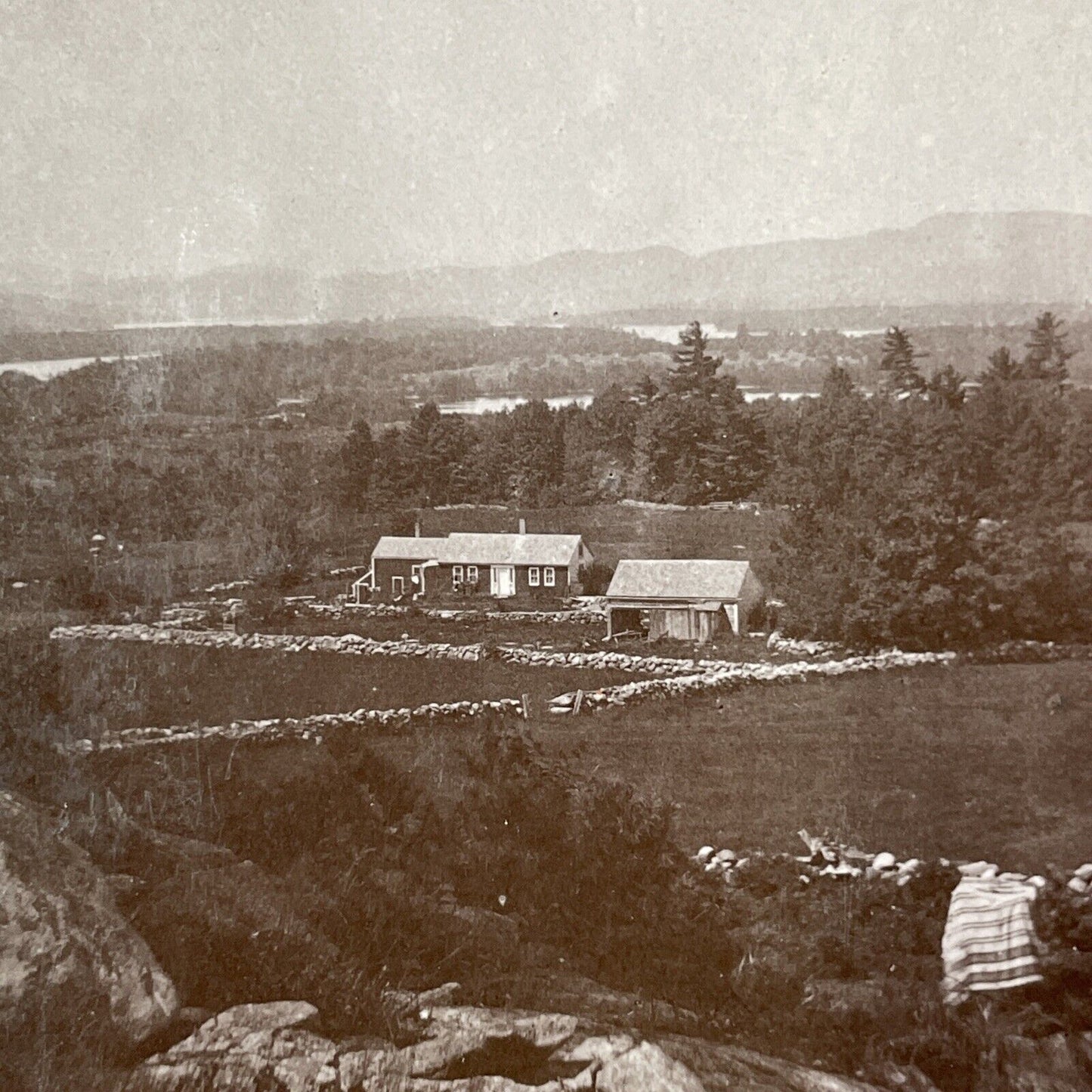 Meridith New Hampshire Stereoview CH Colby Photo Card Antique 1860s X906