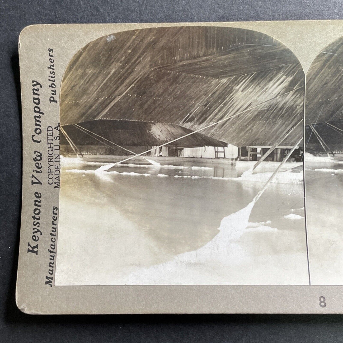 Antique 1915 Salt Drying In St. Clair Michigan Stereoview Photo Card P1551