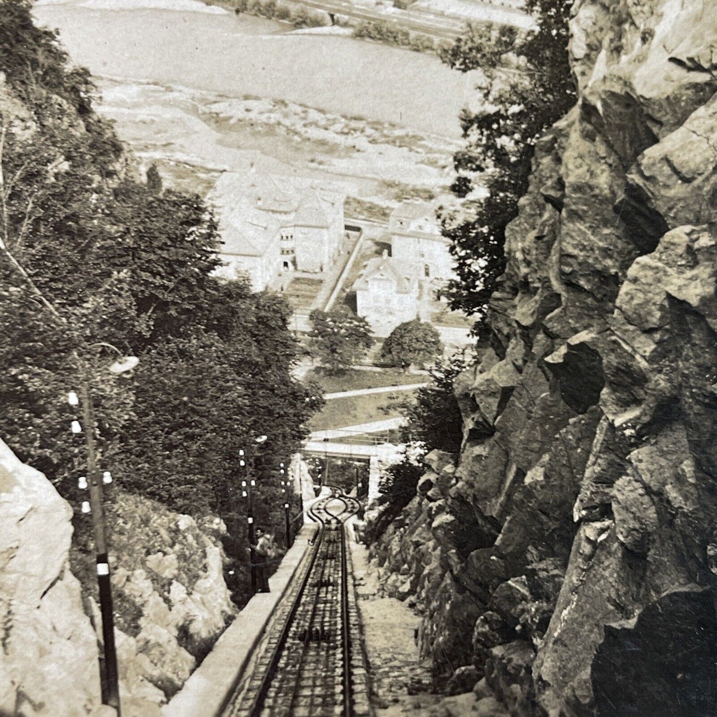 Antique 1910s Tirol Railroad Apline Line Italy Stereoview Photo Card P3048