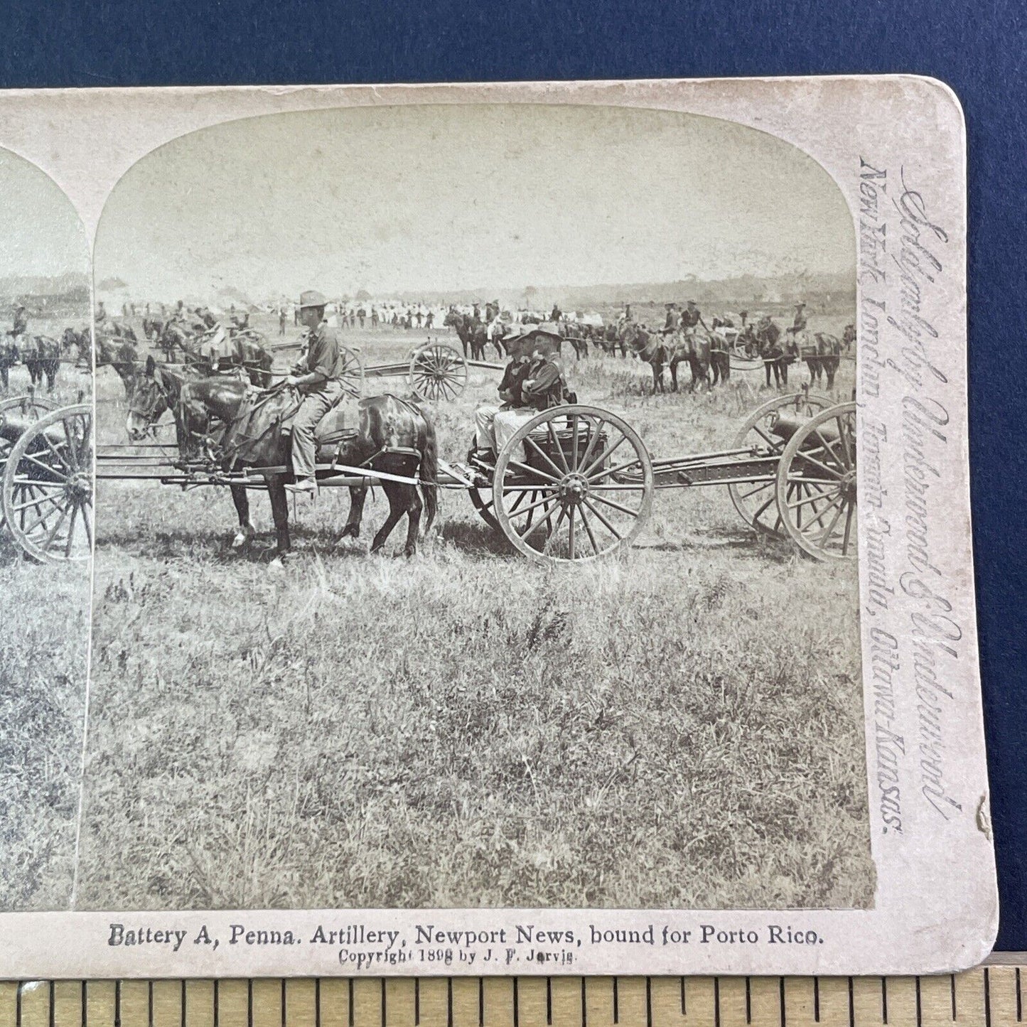 Battery A 1st Pennsylvania Light Artillery Stereoview Antique c1898 X2493