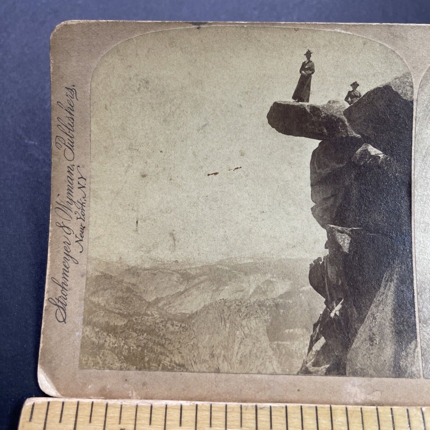 Antique 1894 Glacier Point Lookout Yosemite Park CA Stereoview Photo Card P3499