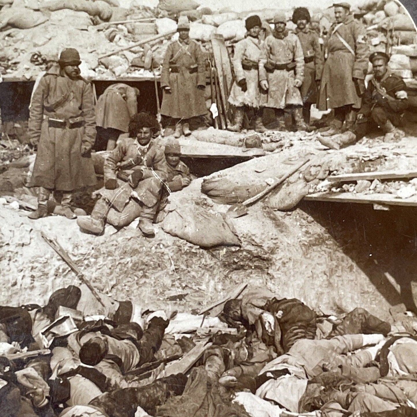 Japanese Mass Grave In China Stereoview Russo-Sino War Antique c1898 X2722