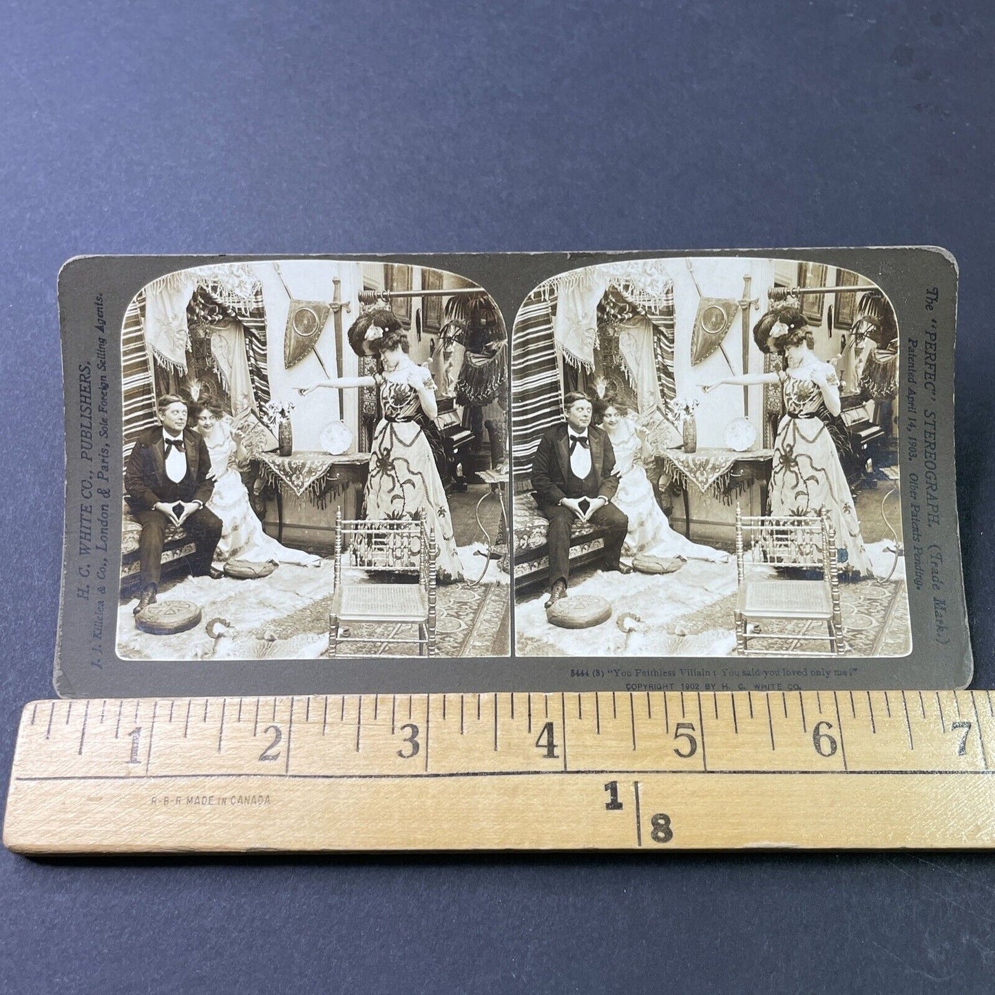 Antique 1903 Wife Catches Husband In A Brothel Stereoview Photo Card P2992