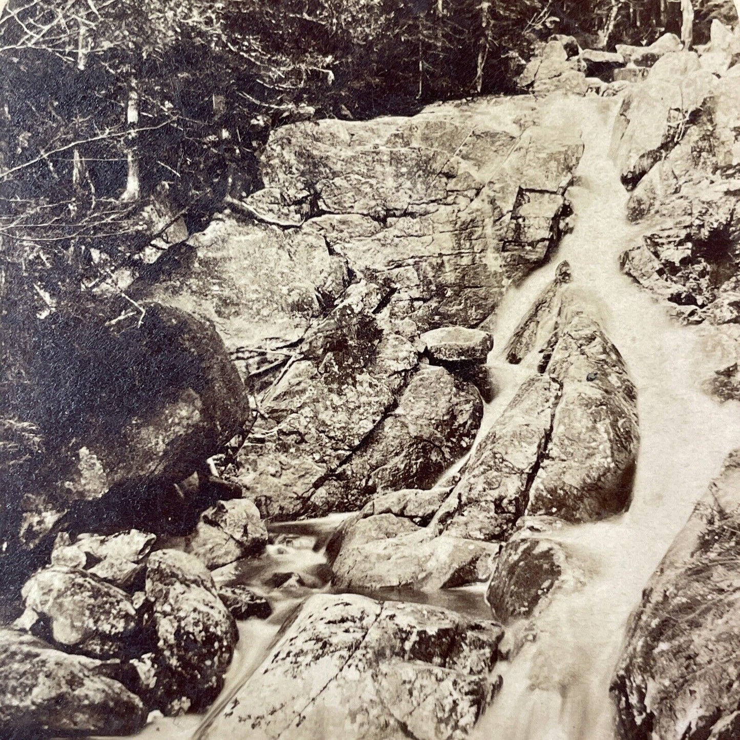 Gibb's Falls New Hampshire Stereoview BW Kilburn Photo Card Antique c1880 X856