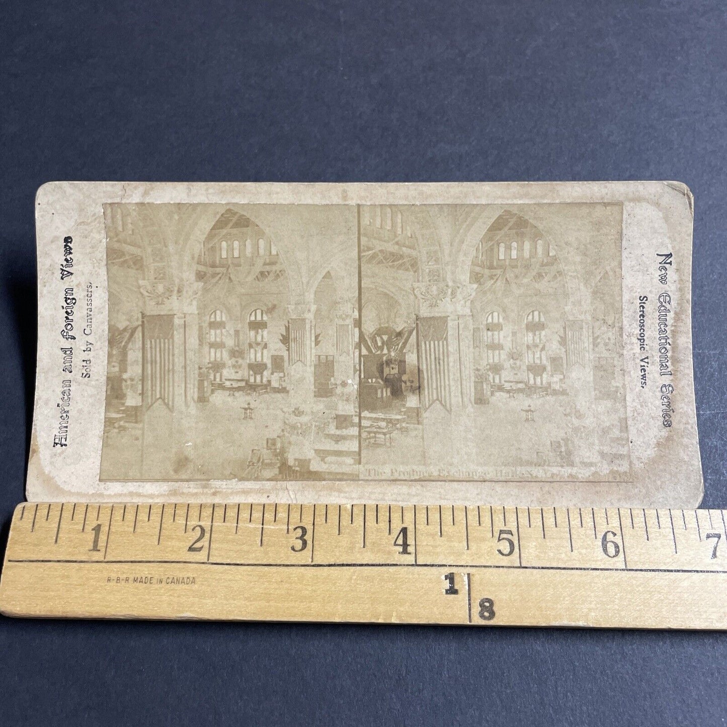 Antique 1880s New York Produce Exchange Manhattan Stereoview Photo Card P4514