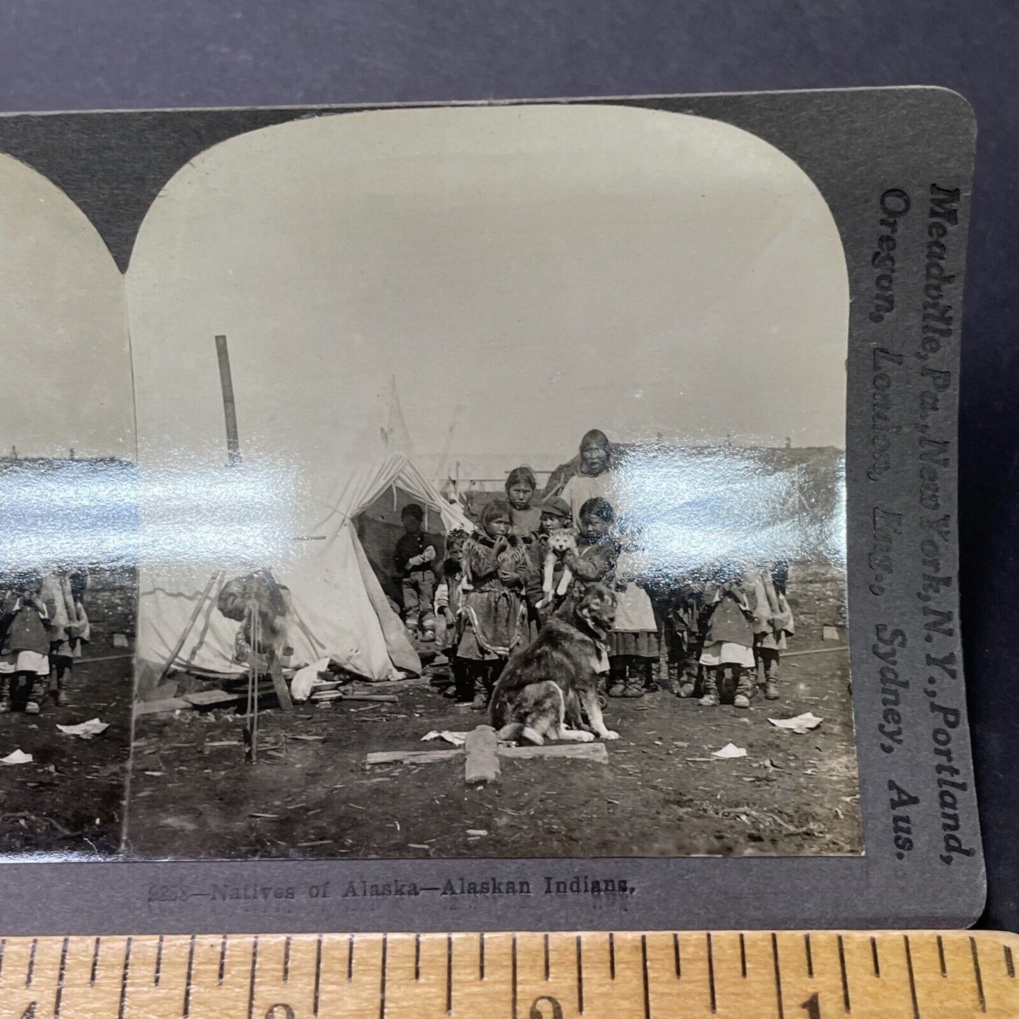 Antique 1900 Eskimo Inuit Near Skagway Alaska Stereoview Photo Card P2334