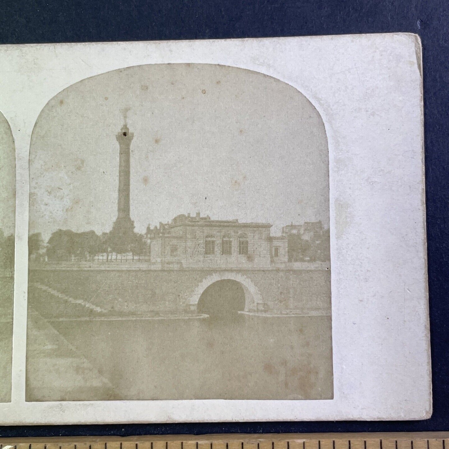 Paris Bastille and July Column Stereoview France Antique c1858 X3842