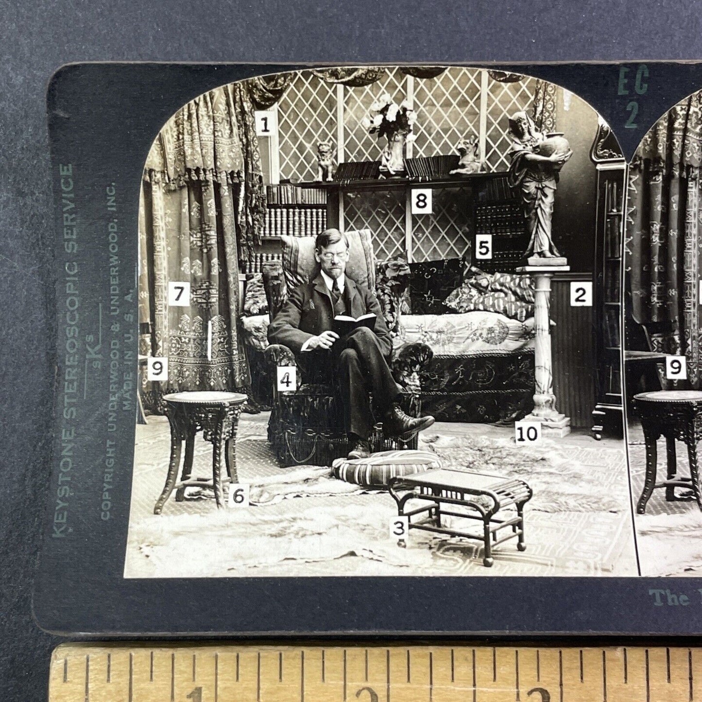 Optometrist Medical Eye Strength Training Stereoview Antique c1920s X1884