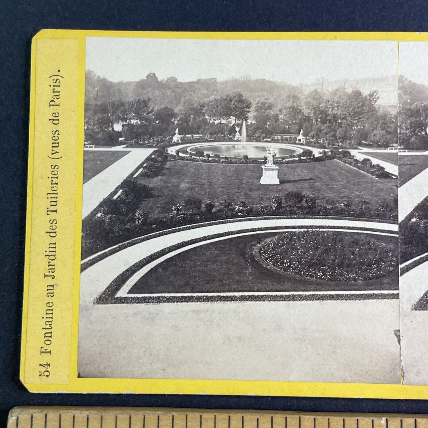 Tuileries Fountain And Garden Stereoview Paris France Antique c1870 X3597