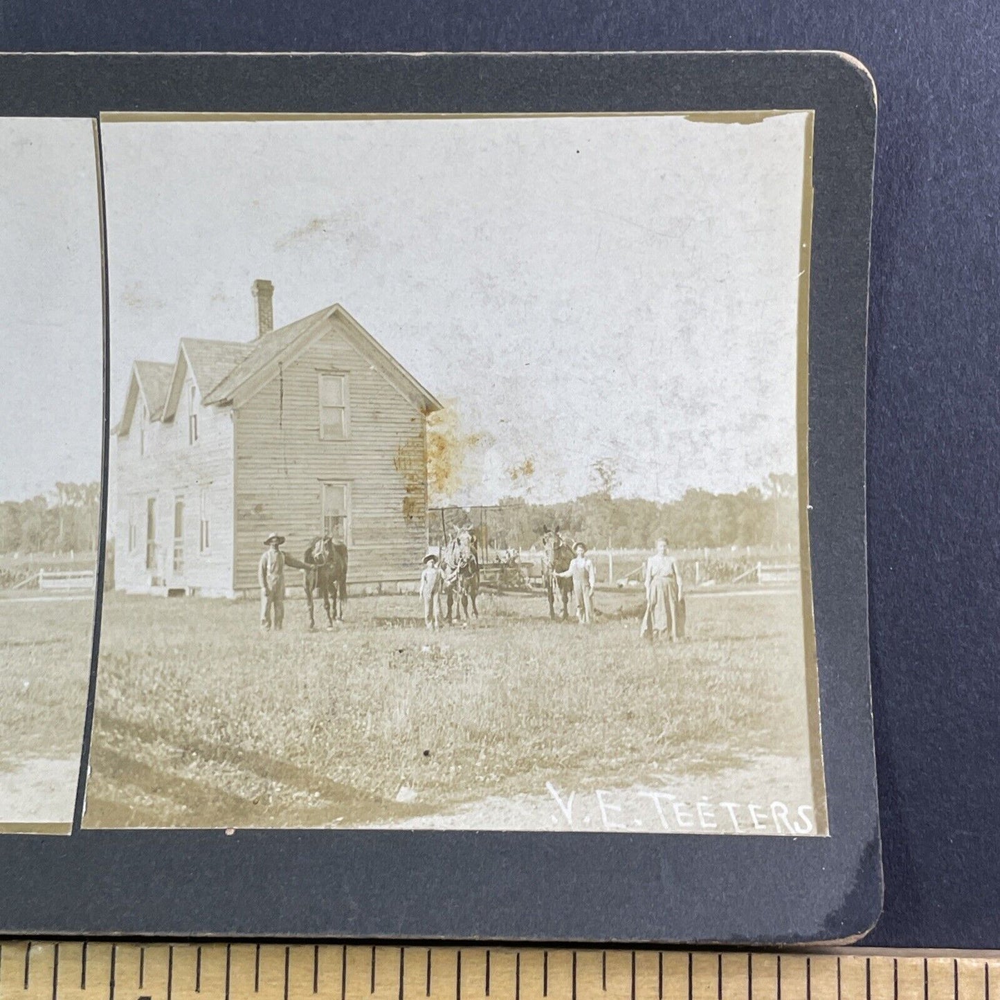 VE Teeters Homestead Farm Stereoview Pike County Waverly Ohio Antique 1880 X1522