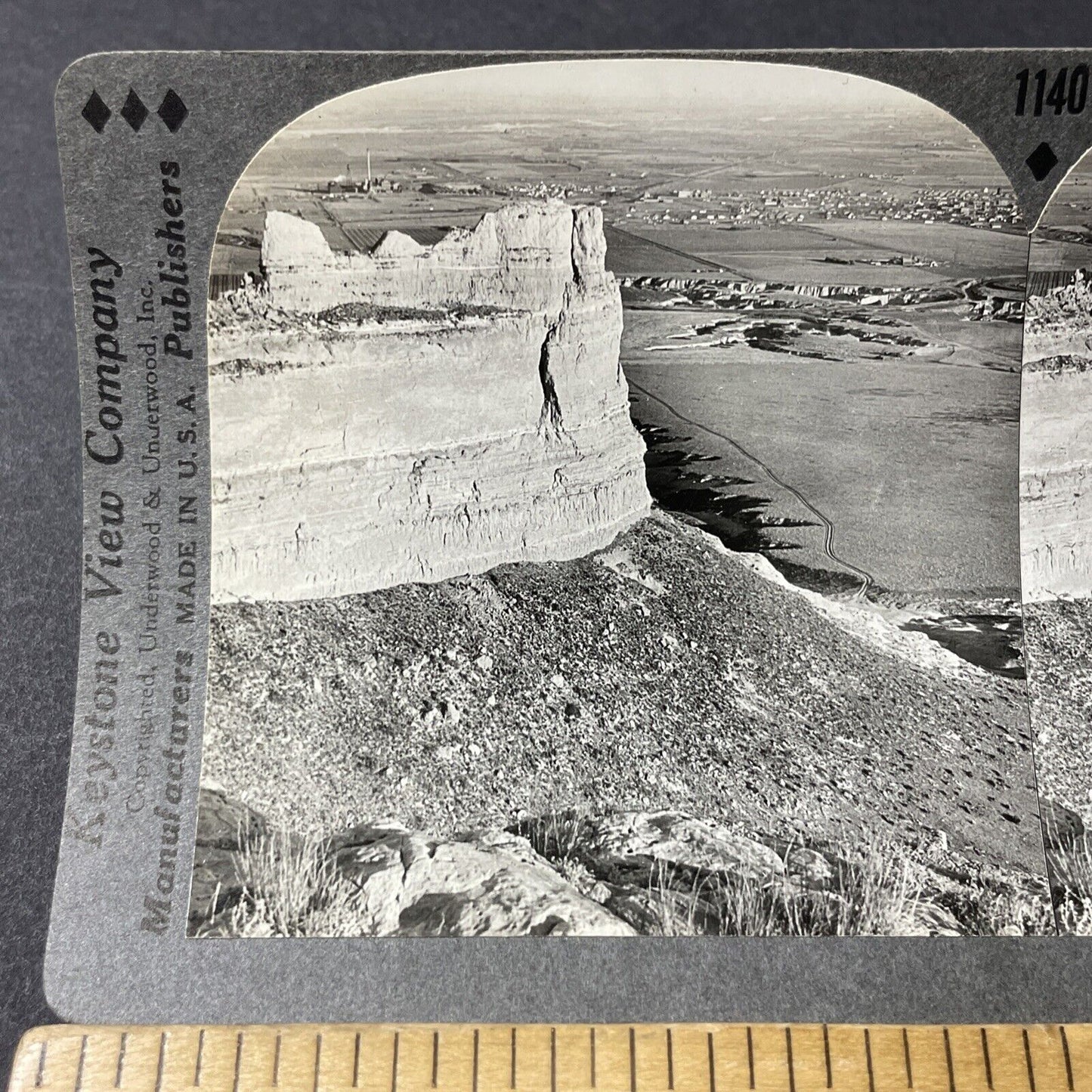 Antique 1920s Scotts Bluff Scottsbluff Nebraska Stereoview Photo Card V2825