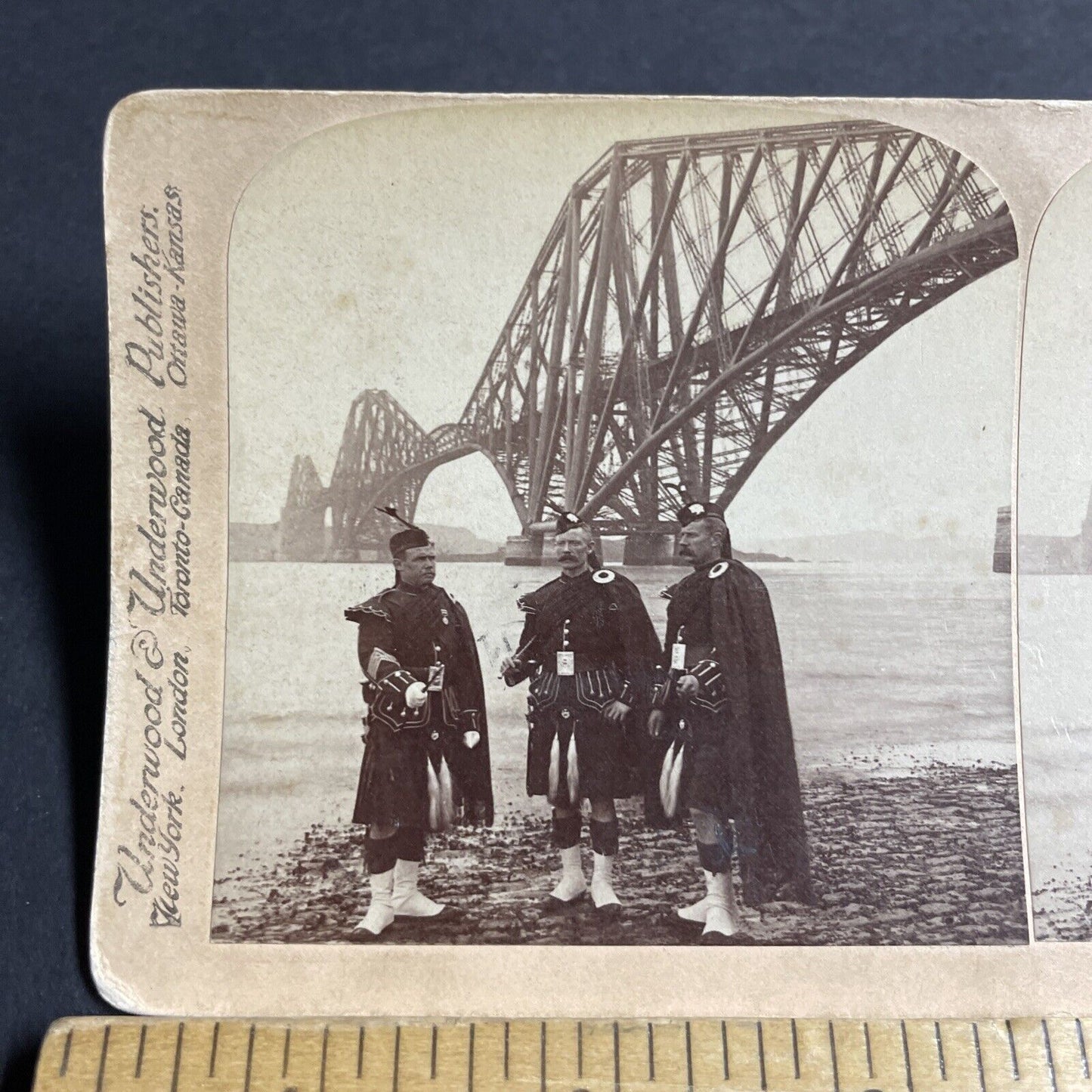 Antique 1900 Scottish Highlanders In Kilt Stereoview Photo Card P4396