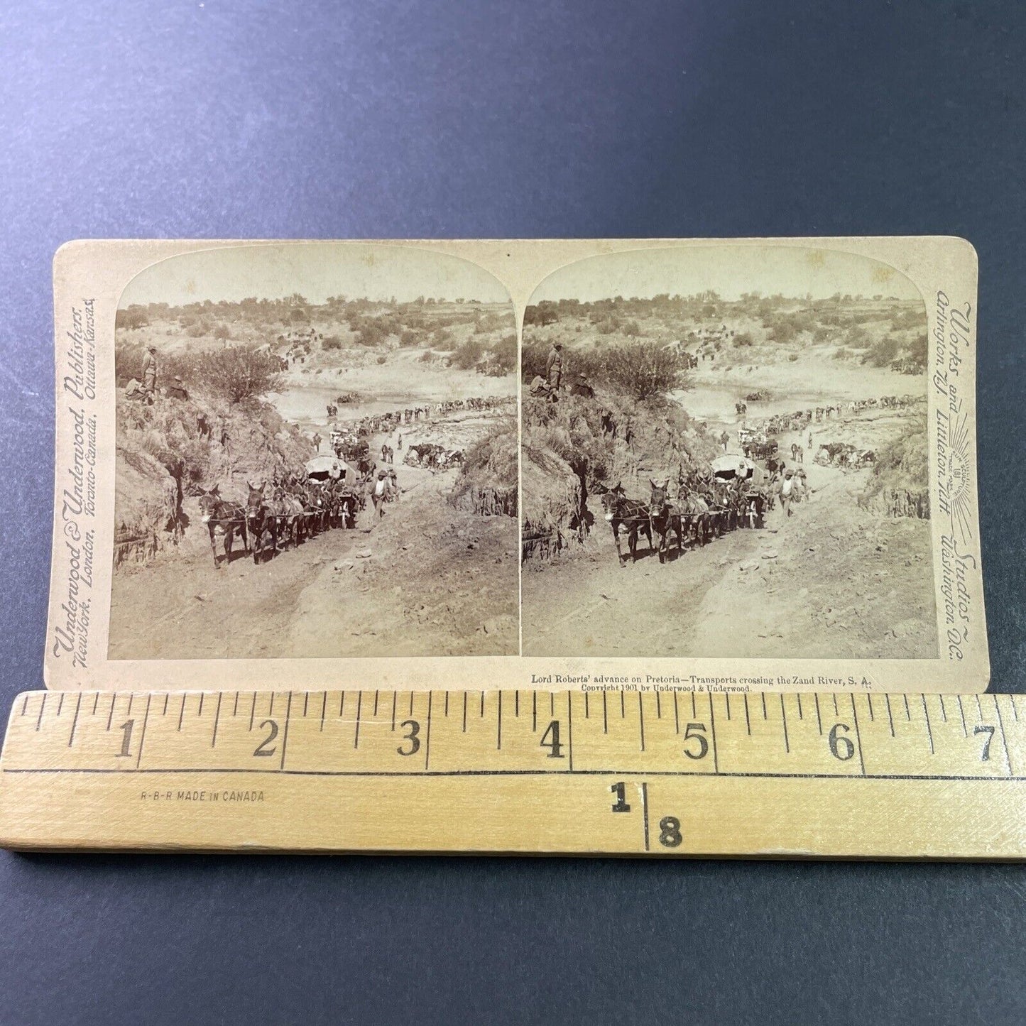 Antique 1901 Boer War Army Travels Up Steep Hill Stereoview Photo Card P3308