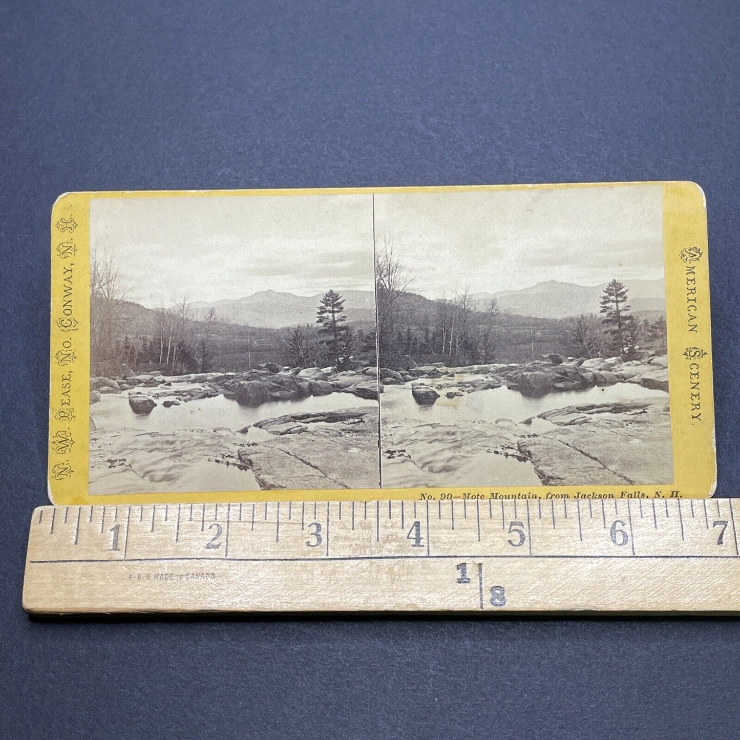 Antique 1870s Jackson Falls New Hampshire Stereoview Photo Card V1711