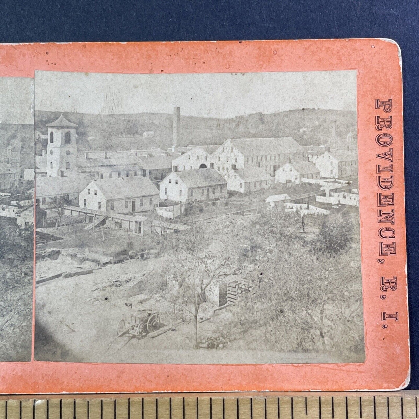 Cranston Print Works Stereoview Providence Rhode Island Antique c1869 X1333