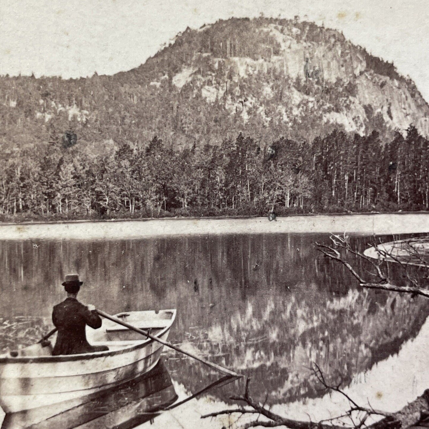 Antique 1880s Echo Lake North Conway NH Stereoview Photo Card V1786