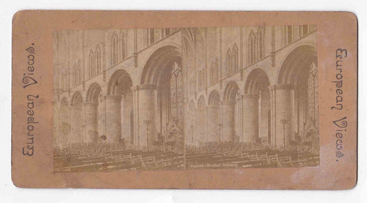 Antique 1860s Reopening Of Hereford Cathedral, England Stereo Card P215