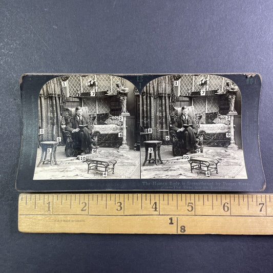 Optometrist Medical Eye Strength Training Stereoview Antique c1920s X1854