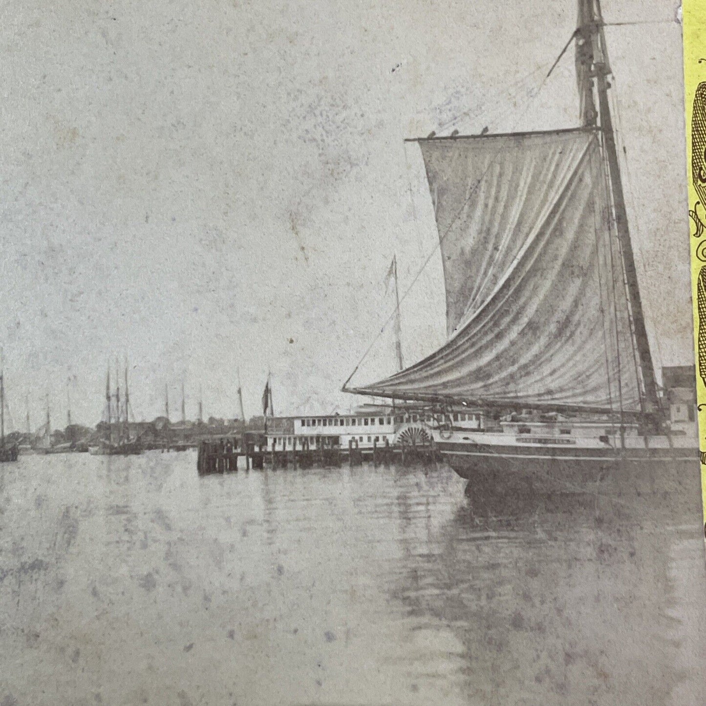 Jacksonville Harbor St. Johns River Stereoview Florida Antique c1870s Y053