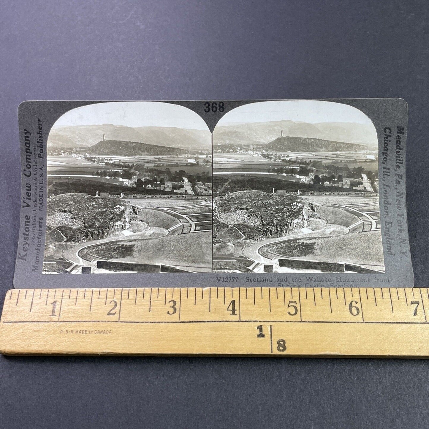 Antique 1910s Fortified Defenses Stirling Scotland Stereoview Photo Card P3764