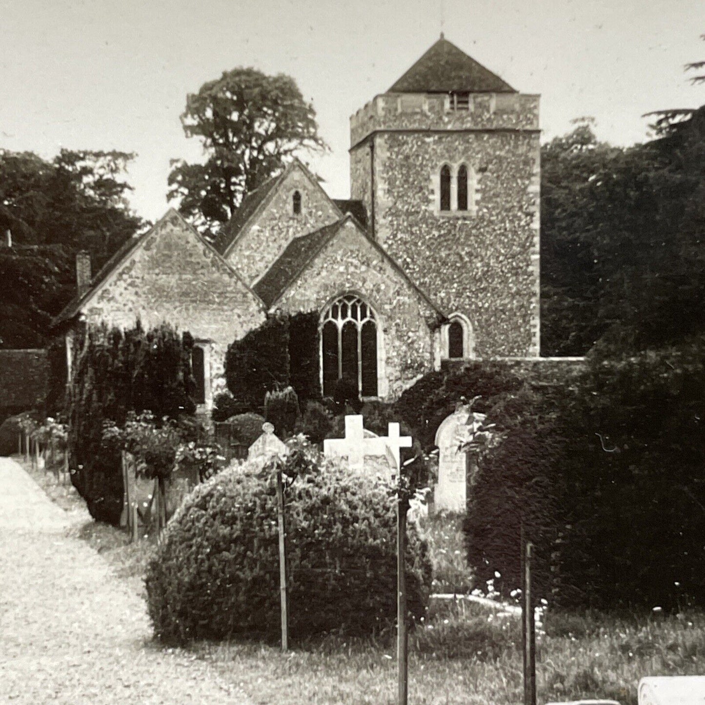 Antique 1920s Stoke Poges Buckinghamshire England Stereoview Photo Card V2965