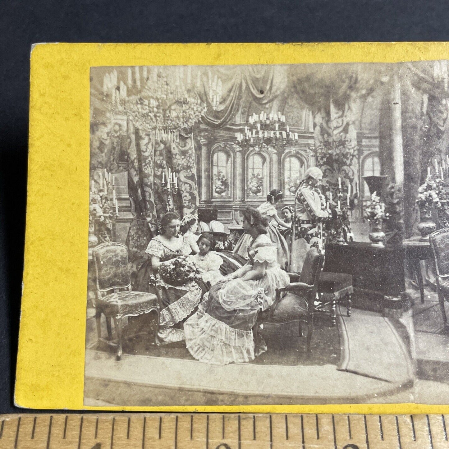 Antique 1862 Very Wealthy American Family Stereoview Photo Card P4676