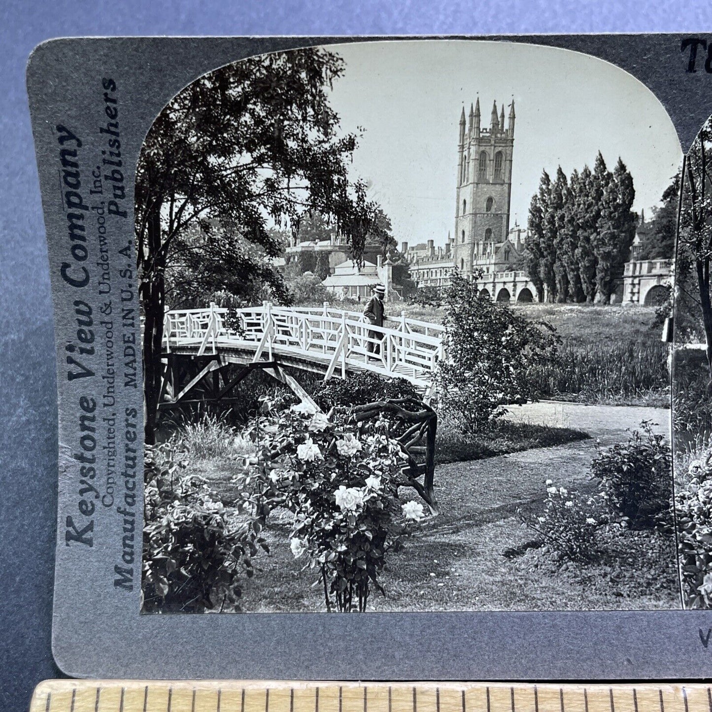 Antique 1910s Oxford School Campus In England Stereoview Photo Card V3594