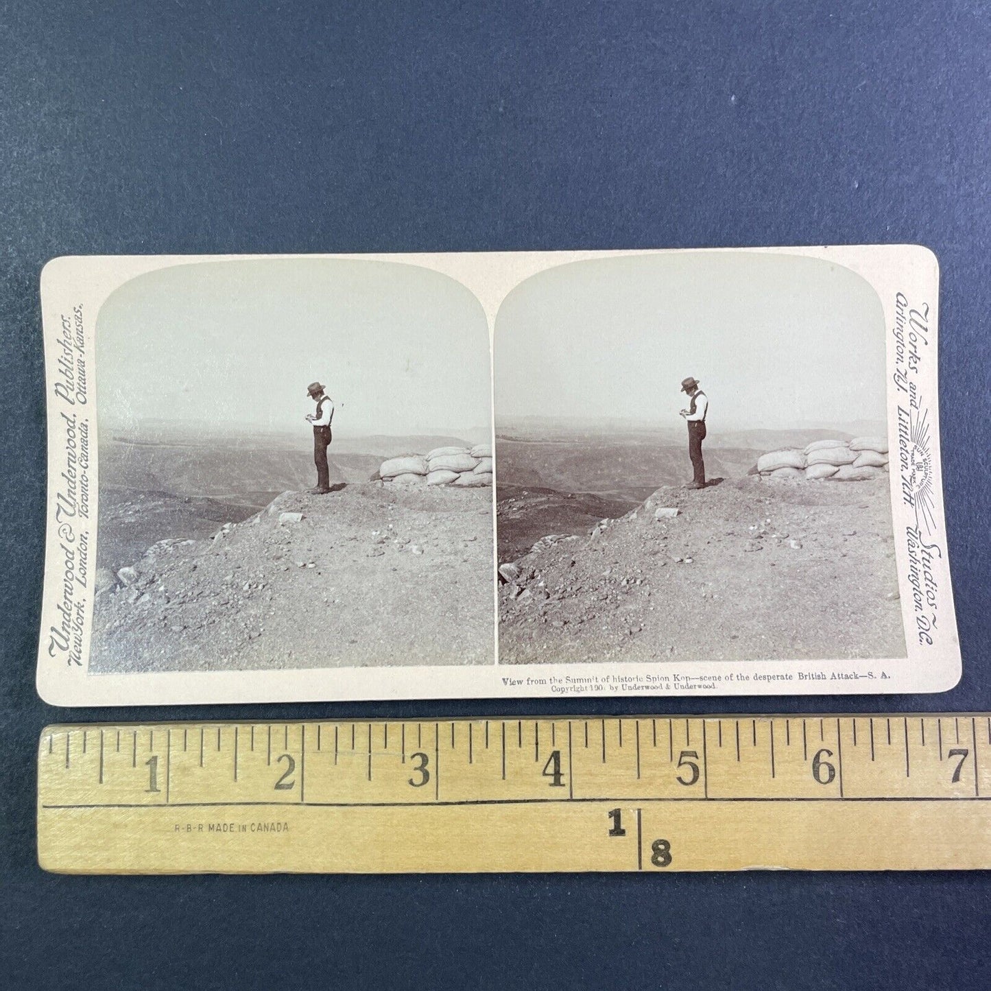 Spion Kop British Attack Hill Stereoview Boer War South Africa c1901 Y3017