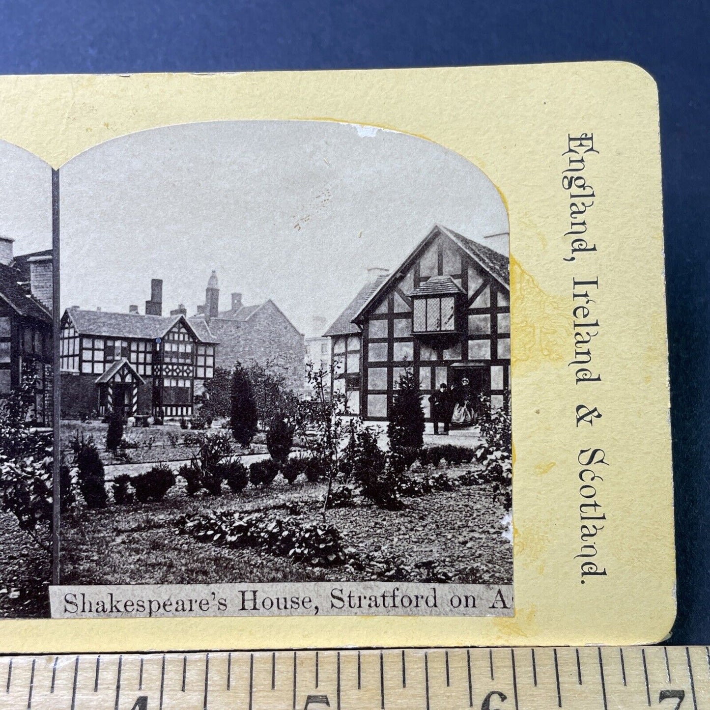 Antique 1870s Shakespeare's House Stratford-On-Avon Stereoview Photo Card P3021