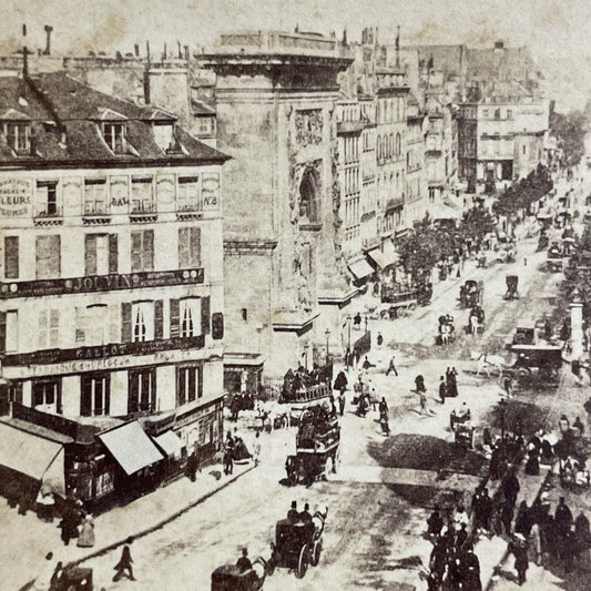 Antique 1870s The Main Street In Paris France Stereoview Photo Card P4610