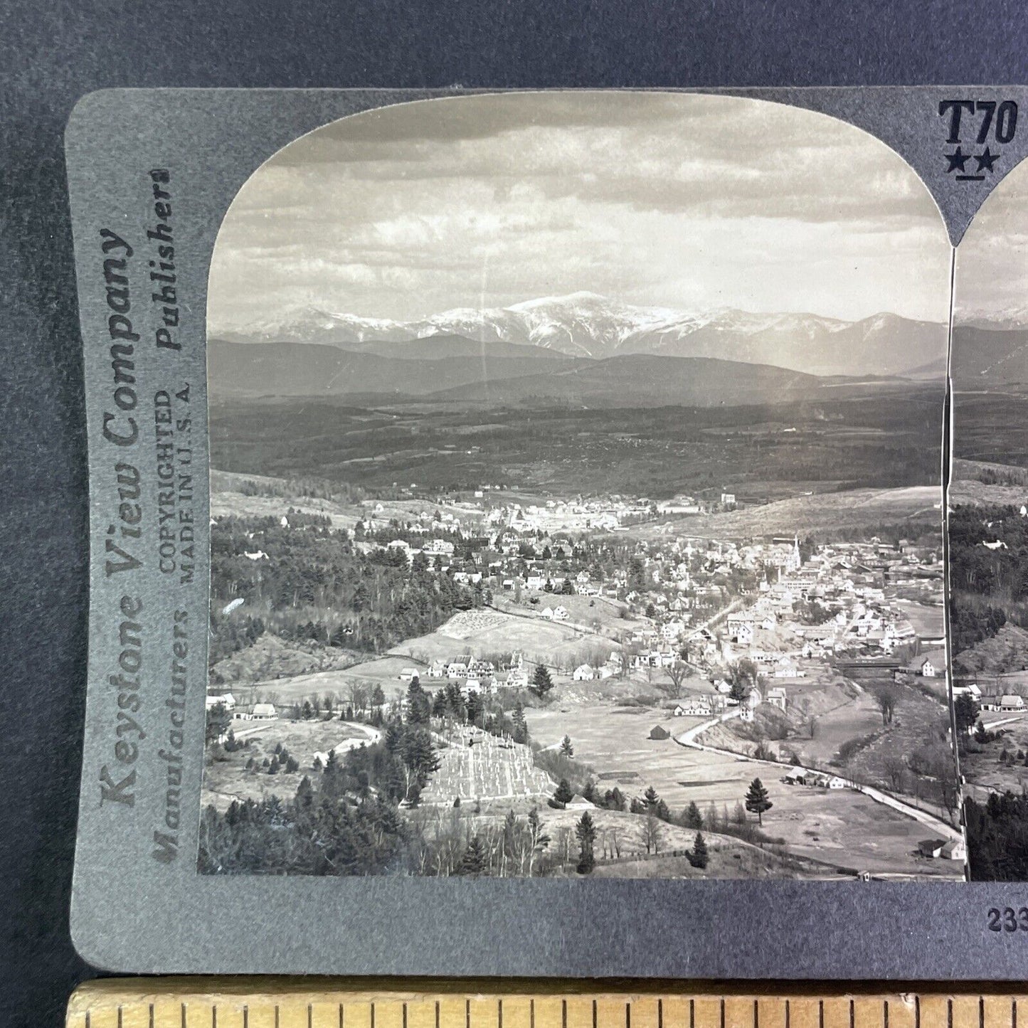 Villages near Mount Washington Stereoview New Hampshire Antique c1910s Y1171