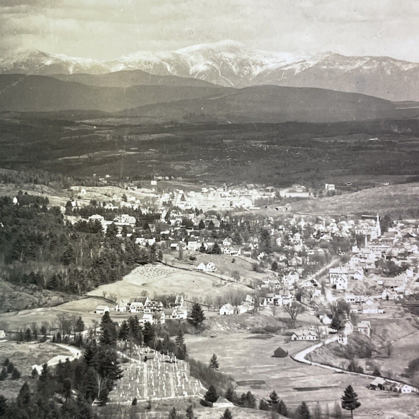 Villages near Mount Washington Stereoview New Hampshire Antique c1910s Y1171