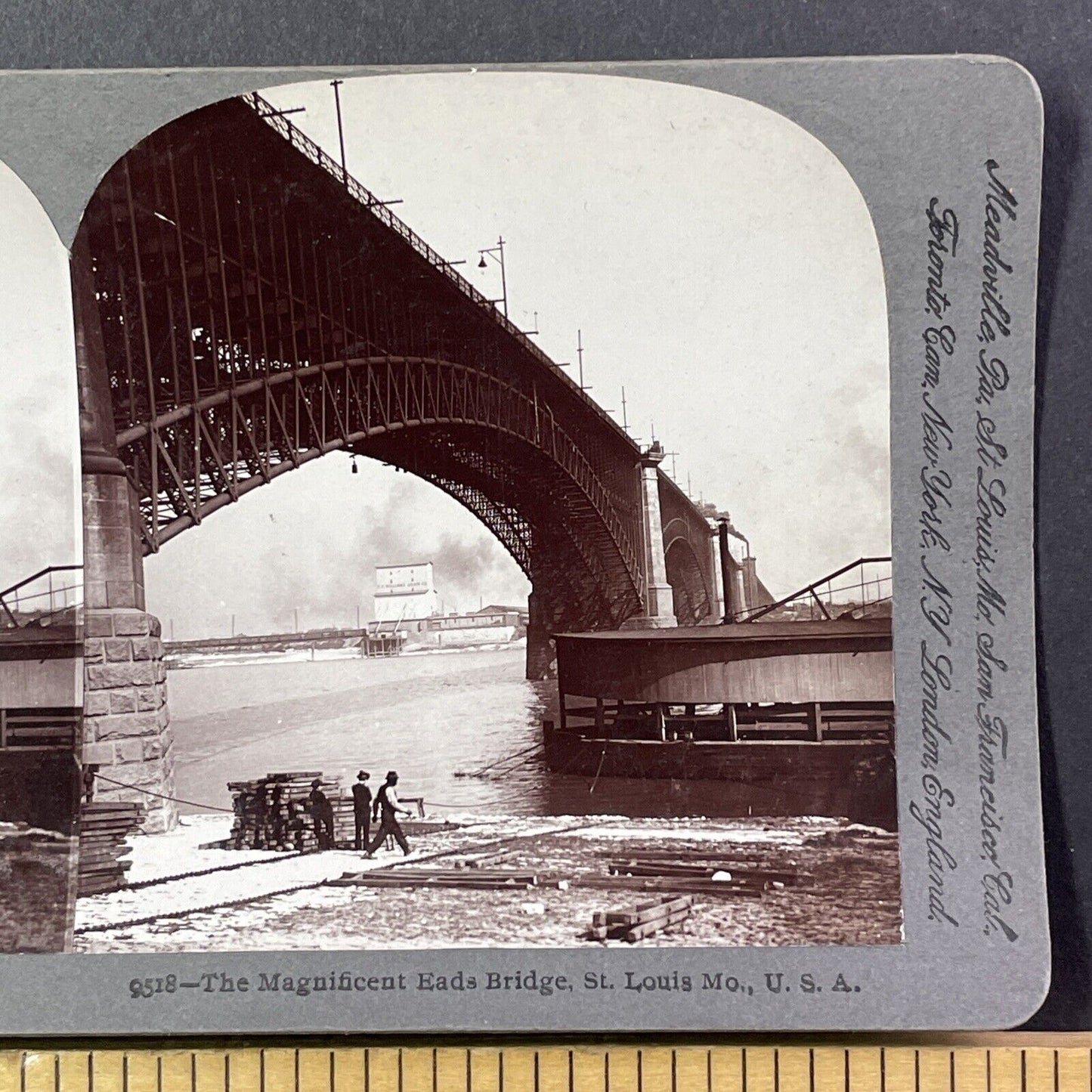 Dock Workers in St. Louis Missouri Stereoview Longshoremen Antique c1899 Y989