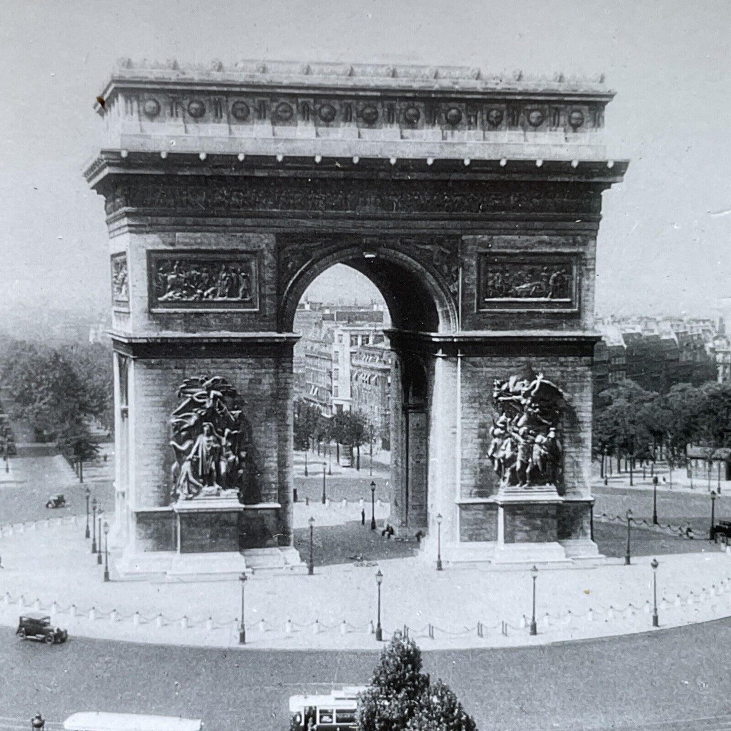 Antique 1920s Arc De Triomphe Paris France Stereoview Photo Card P2461