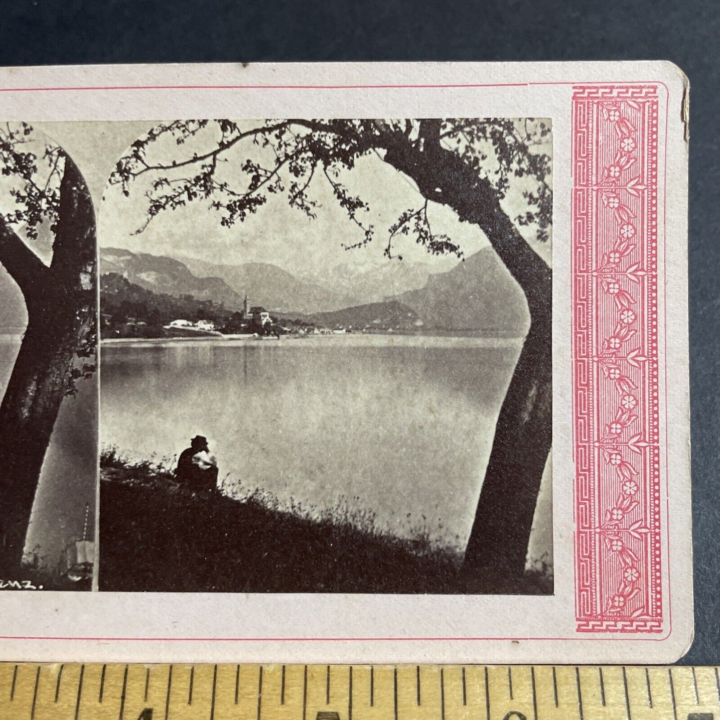 Antique 1870s Lake Brienz Switzerland Swiss Stereoview Photo Card P4226