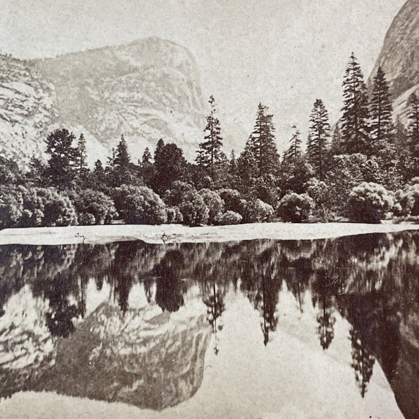 Mirror Lake Yosemite California Stereoview E&HT Anthony Antique c1870 X3819