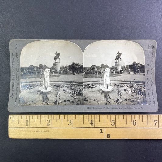 Boston Public Garden Massachusetts Stereoview George Washington Statue 1899 Y963