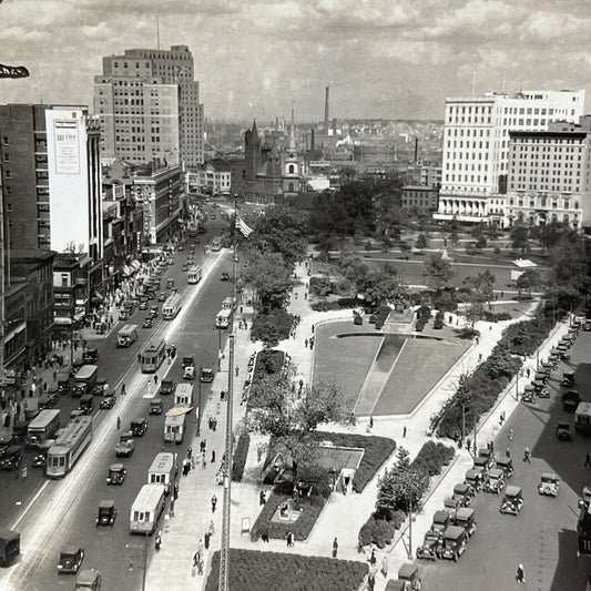 Antique 1920s Newark New Jersey Busy Downtown Stereoview Photo Card V2048