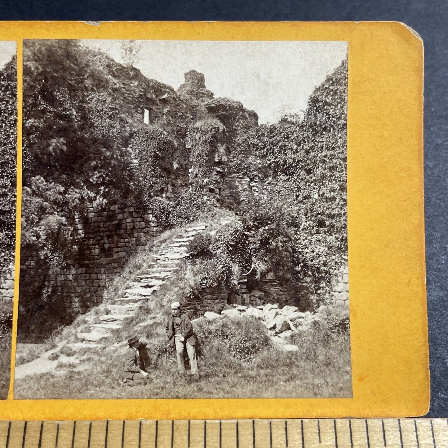 Antique 1870s Isle Of Bute Rothsay Castle Scotland Stereoview Photo Card P5545