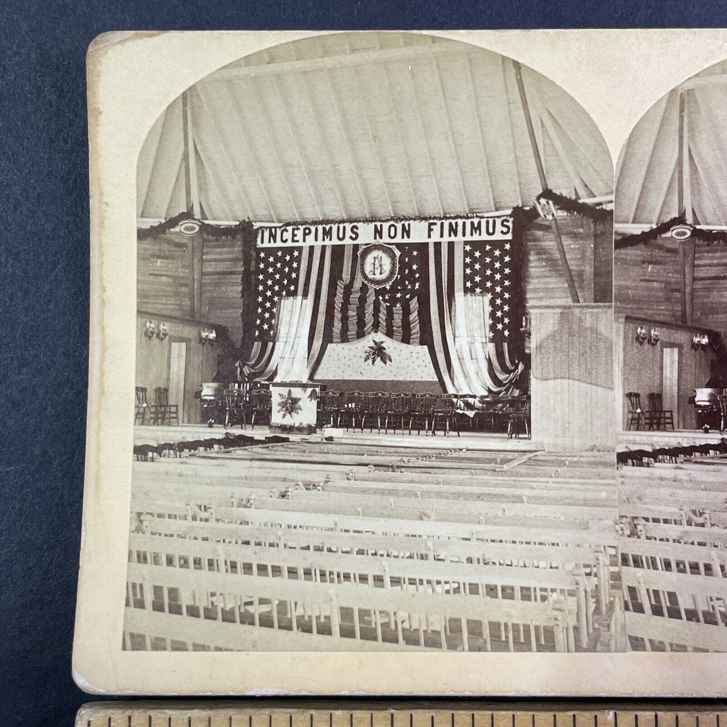 American Institute of Instruction Pavilion Stereoview New Hampshire c1870s Y1853