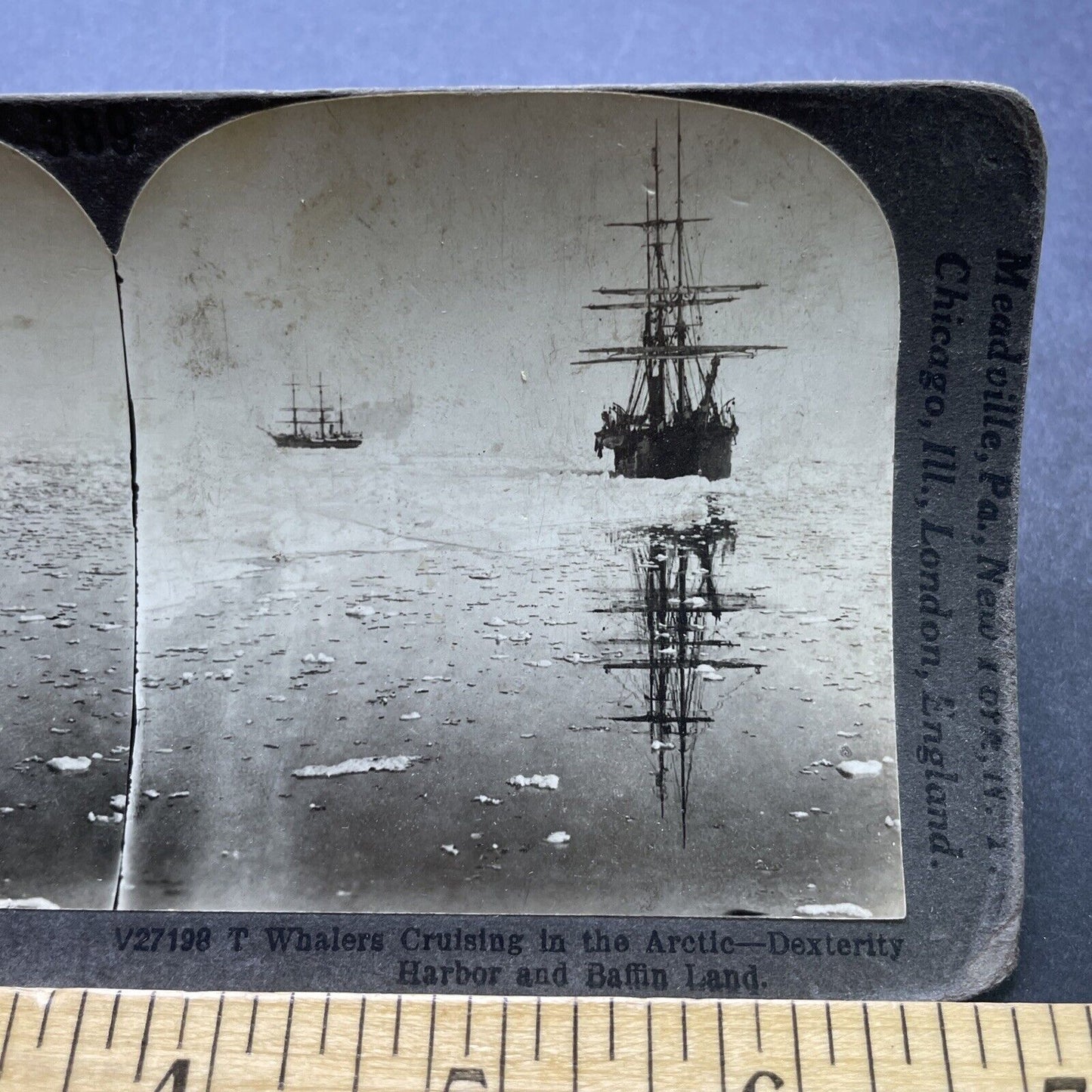 Antique 1902 Nova Zembla Ship Arctic Canada Stereoview Photo Card P2432