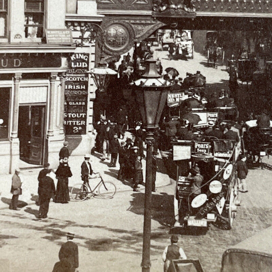 Antique 1896 Ludgate Hill London England Stereoview Photo Card P3822