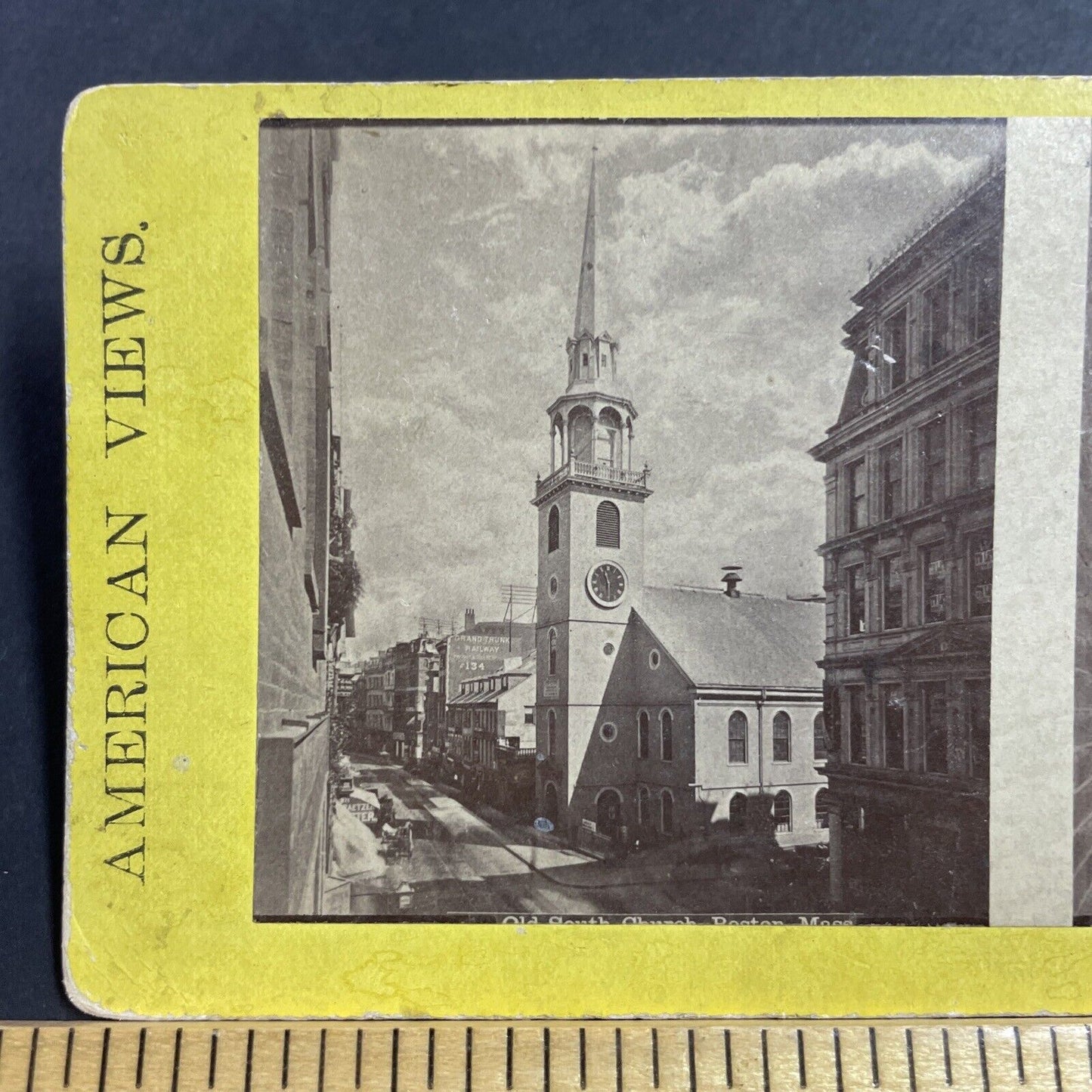 Antique 1870s Downtown Boston Massachusetts Stereoview Photo Card P1980-03