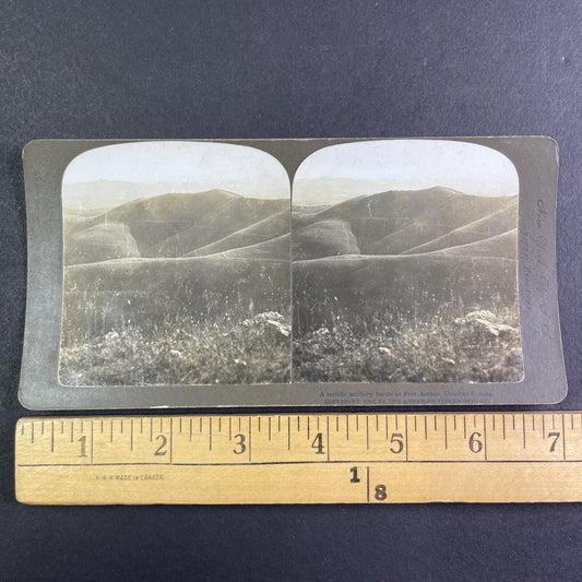 Mountain Range in Dalian China Stereoview Russo-Sino War Antique c1905 Y1151