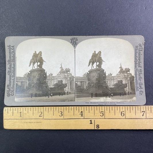 William I Monument Statue Stereoview Berlin Germany Antique c1900 Y160