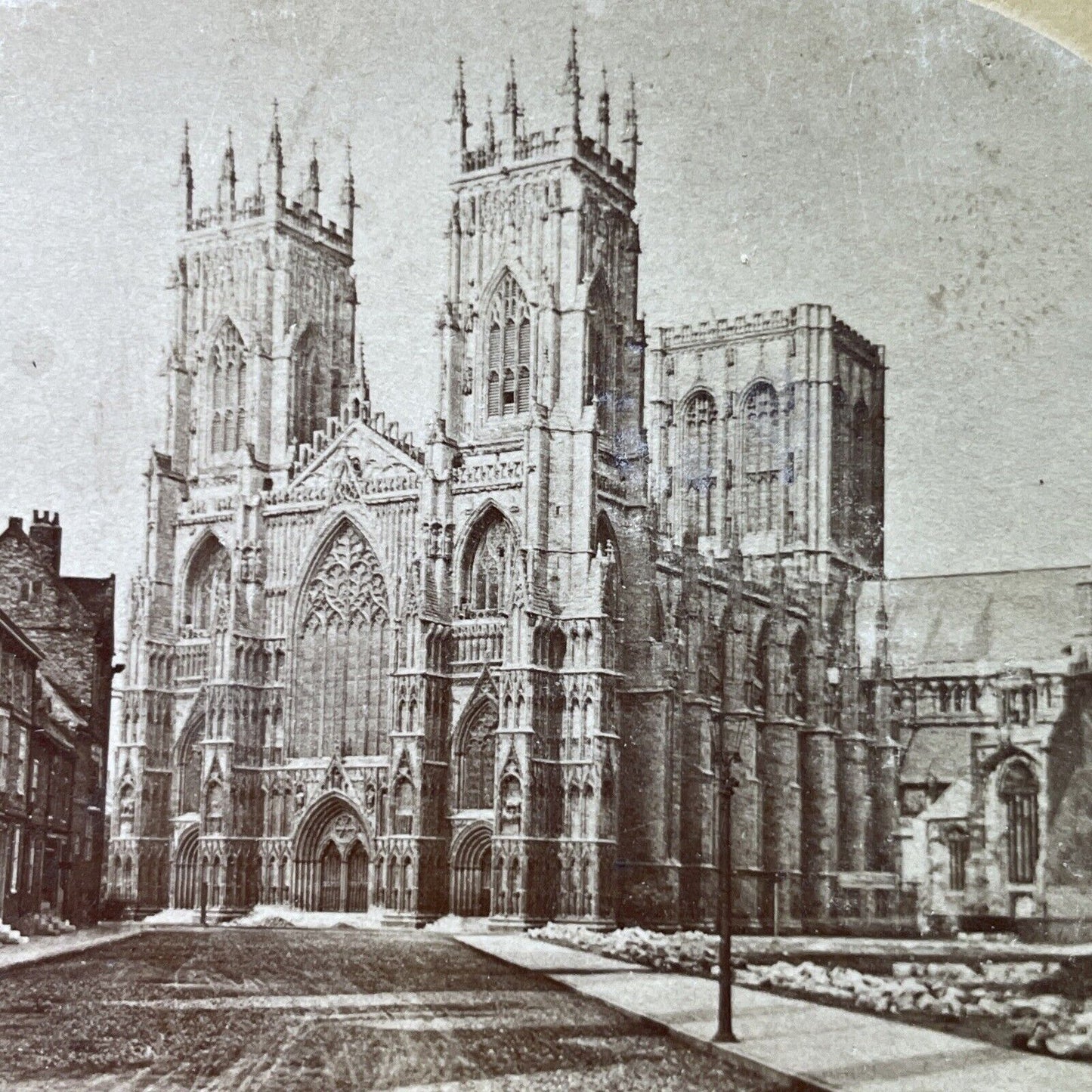 Antique 1870s York Minster Cathedral Church England Stereoview Photo Card P4018