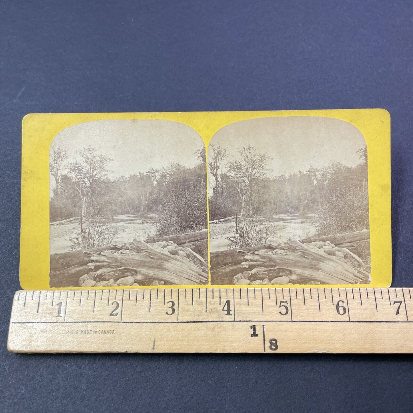 Antique 1860s Artist's Brook North Conway NH Stereoview Photo Card V1785