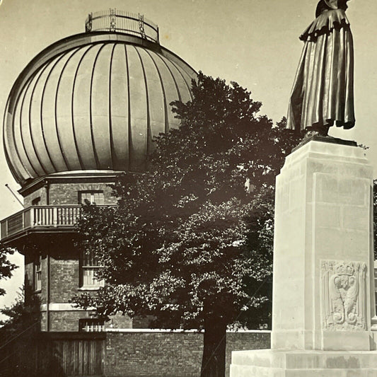 Antique 1920s Astronomy Telescope Greenwich England Stereoview Photo Card V2955